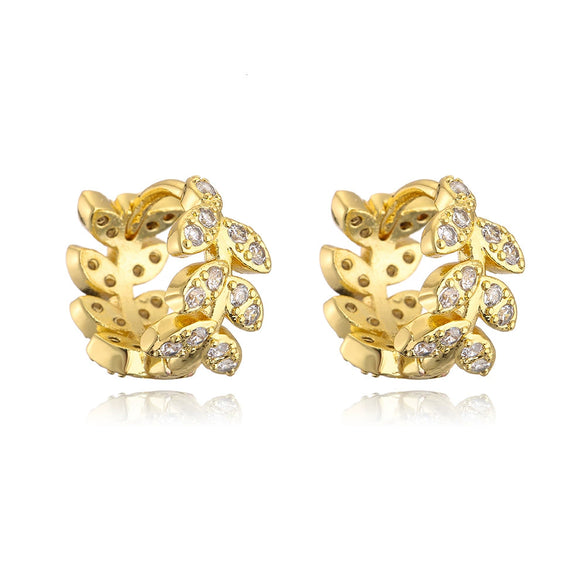 Copper 18K Gold Plated Microinlaid Zircon Geometric Women's Earrings