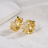 Copper 18K Gold Plated Microinlaid Zircon Geometric Women's Earrings