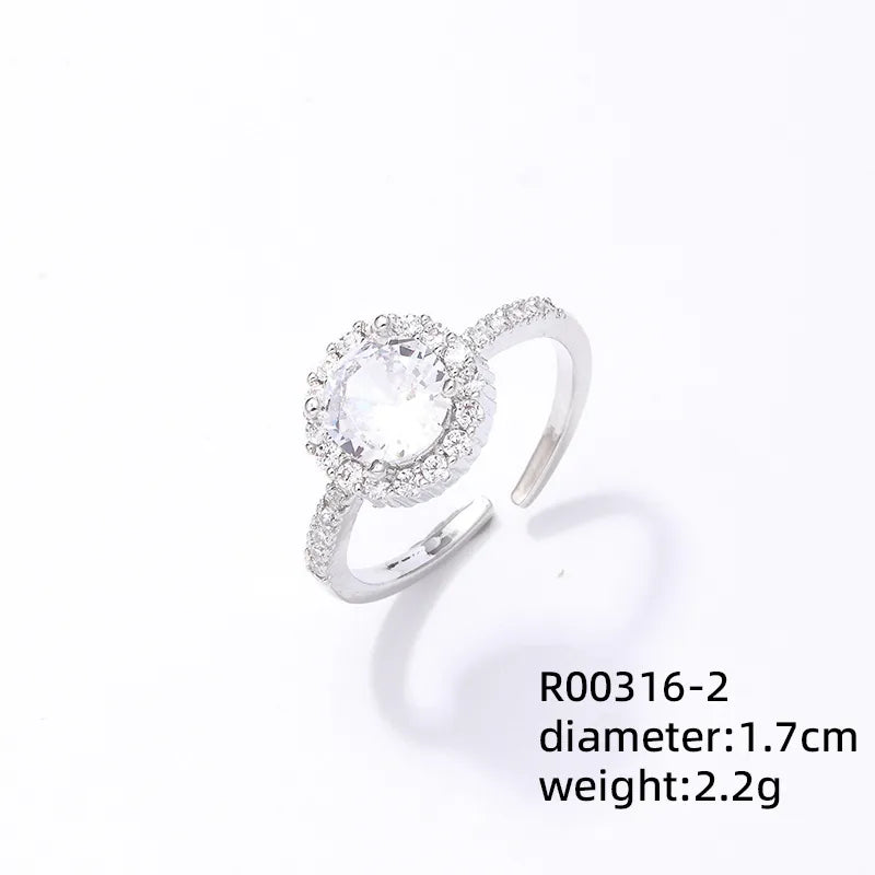 Copper K Gold Plated Rhodium Plated Elegant Shiny Inlay Heart Shape Butterfly Zircon Rings