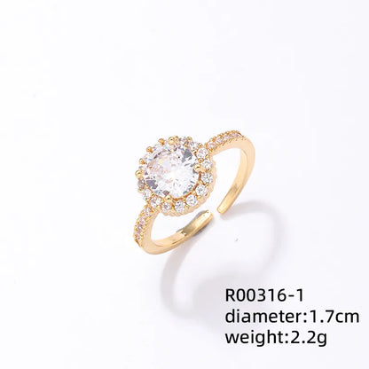 Copper K Gold Plated Rhodium Plated Elegant Shiny Inlay Heart Shape Butterfly Zircon Rings