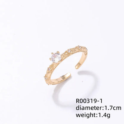 Copper K Gold Plated Rhodium Plated Elegant Shiny Inlay Heart Shape Butterfly Zircon Rings