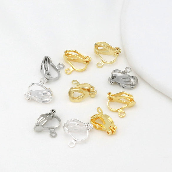 Copper 18K Gold Plated Triangle Ear Clip Diy Earrings Jewelry Accessories With Electroplating Treatment