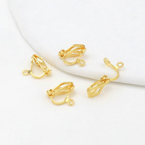 Copper 18K Gold Plated Triangle Ear Clip Diy Earrings Jewelry Accessories With Electroplating Treatment