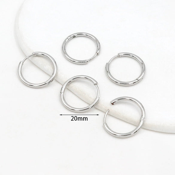 Copper 18K Real Gold Electroplated Coil Circle Earrings Jewelry Accessories