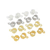 Copper 18K Real Gold Plated Doublesided Leaf Melon Buckle Necklace Pendant Clip Diy Accessory