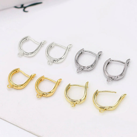 Copper 18K True Gold Plated Round Dshaped Earring Jewelry Accessories Diy Handmade