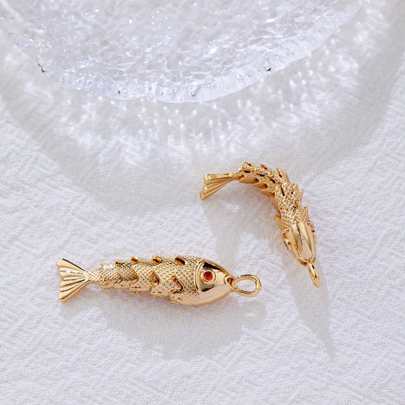 Copper Koi Goldfish Pendant Jewelry Accessories Electroplated Diy Handmade