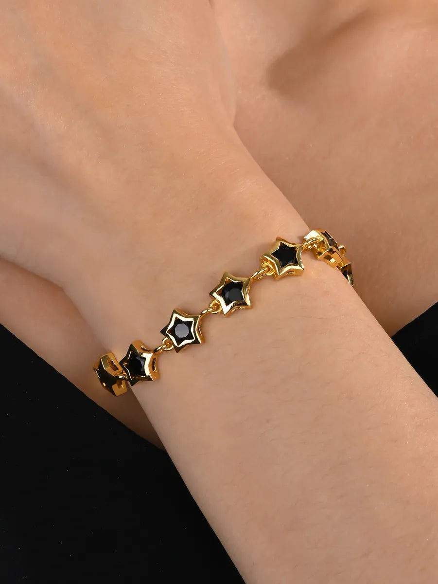 Copper Lady Modern Style Commute Inlay Star Glass Zircon Bracelets