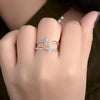 Copper Lady Simple Style Classic Style Inlay Geometric Cross Zircon Open Rings