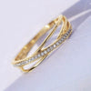 Copper Light Luxury Geometric Design Zircon Microinlay Finger Ring