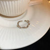 Copper Light Luxury Women's Ring Set With Zirconia Hollow Butterfly Flower Design