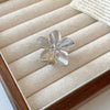 Copper Light Luxury Women's Ring Set With Zirconia Hollow Butterfly Flower Design