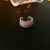 Copper Light Luxury Women's Ring Set With Zirconia Hollow Butterfly Flower Design