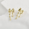 Copper Long Bow Hanging Earrings Electroplated Diy Handmade Jewelry Accessories Materials