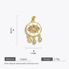 Copper Metal Electroplated Palm And Round Shaped Women's Earrings And Pendant Jewelry With Oil Dripping And Gemstones