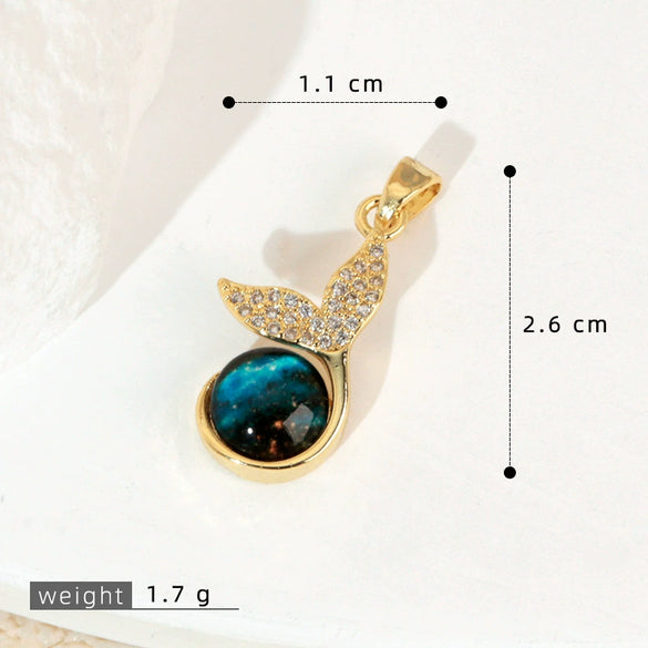 Copper Microinlaid Fantasy Planet Star Sun Moon Constellation Heart Shape Animal Zodiac Electroplated Necklace Pendant