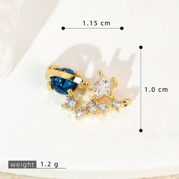 Copper Microinlaid Fantasy Planet Star Sun Moon Constellation Heart Shape Animal Zodiac Electroplated Necklace Pendant