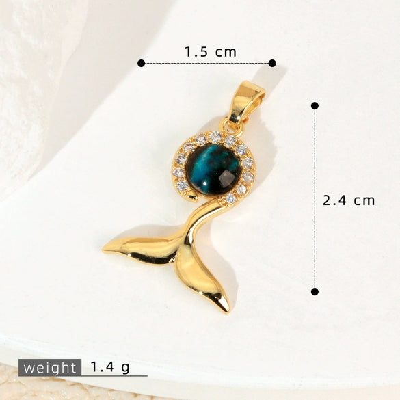 Copper Microinlaid Fantasy Planet Star Sun Moon Constellation Heart Shape Animal Zodiac Electroplated Necklace Pendant