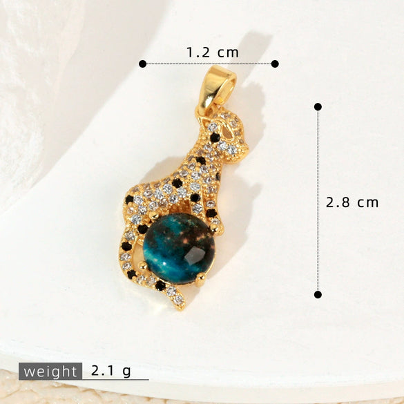 Copper Microinlaid Fantasy Planet Star Sun Moon Constellation Heart Shape Animal Zodiac Electroplated Necklace Pendant