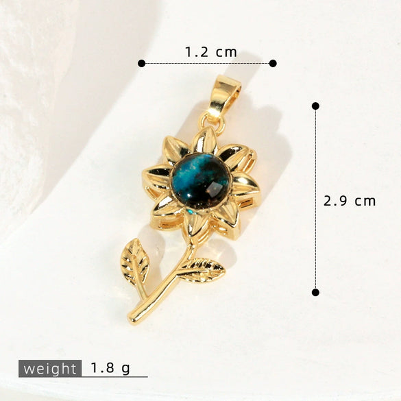 Copper Microinlaid Fantasy Planet Star Sun Moon Constellation Heart Shape Animal Zodiac Electroplated Necklace Pendant