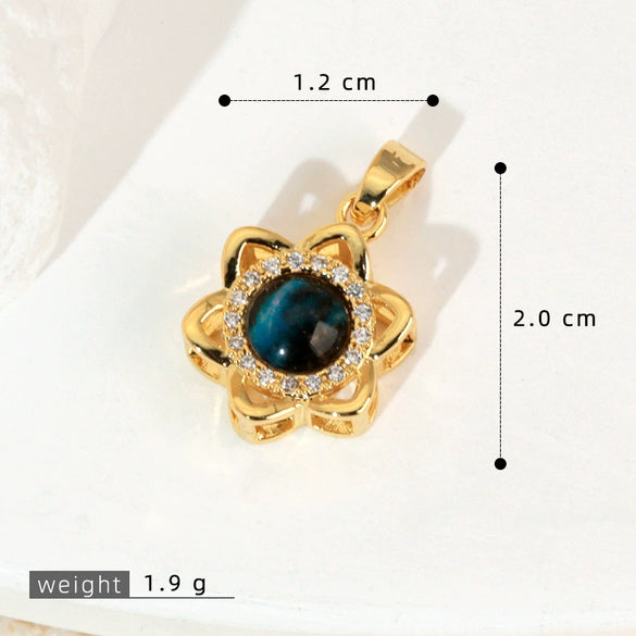 Copper Microinlaid Fantasy Planet Star Sun Moon Constellation Heart Shape Animal Zodiac Electroplated Necklace Pendant