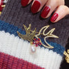 Copper Microinlaid Natural Freshwater Pearl Animalshaped Brooch Highend Craft For Women