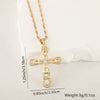 Copper Microinlaid Zircon Cross Pendant Necklace With Electroplating And Niche Design