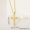Copper Microinlaid Zircon Cross Pendant Necklace With Electroplating And Niche Design