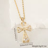 Copper Microinlaid Zircon Cross Pendant Necklace With Electroplating And Niche Design