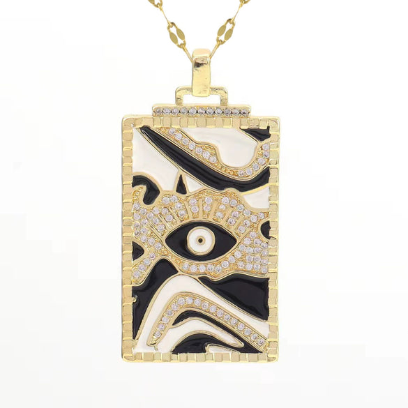 Copper Microinlaid Zircon Cross Pendant Necklace With Electroplating And Niche Design