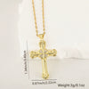 Copper Microinlaid Zircon Cross Pendant Necklace With Electroplating And Niche Design