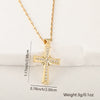 Copper Microinlaid Zircon Cross Pendant Necklace With Electroplating And Niche Design