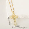 Copper Microinlaid Zircon Cross Pendant Necklace With Electroplating And Niche Design