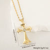 Copper Microinlaid Zircon Cross Pendant Necklace With Electroplating And Niche Design