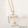Copper Microinlaid Zircon Cross Pendant Necklace With Electroplating And Niche Design