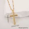 Copper Microinlaid Zircon Cross Pendant Necklace With Electroplating And Niche Design