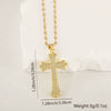 Copper Microinlaid Zircon Cross Pendant Necklace With Electroplating And Niche Design