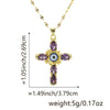 Copper Microinlaid Zircon Geometric Gold Plated Cross Pendant Lip Chain