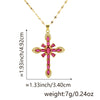 Copper Microinlaid Zircon Geometric Gold Plated Cross Pendant Lip Chain
