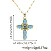 Copper Microinlaid Zircon Geometric Gold Plated Cross Pendant Lip Chain