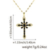 Copper Microinlaid Zircon Geometric Gold Plated Cross Pendant Lip Chain