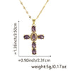 Copper Microinlaid Zircon Geometric Gold Plated Cross Pendant Lip Chain