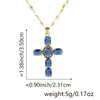 Copper Microinlaid Zircon Geometric Gold Plated Cross Pendant Lip Chain