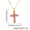 Copper Microinlaid Zircon Geometric Gold Plated Cross Pendant Lip Chain