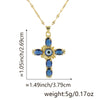 Copper Microinlaid Zircon Geometric Gold Plated Cross Pendant Lip Chain
