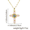 Copper Microinlaid Zircon Geometric Gold Plated Cross Pendant Lip Chain