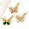 Copper Micropaved Animal Butterfly Pendant Necklace With Cartoon Style