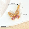 Copper Micropaved Animal Butterfly Pendant Necklace With Cartoon Style