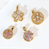 Copper Micropaved Pendant Necklace Accessories With Snowflake Eight Mans Star Leaf And Flower Patterns For Women