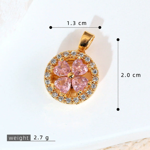 Copper Micropaved Pendant Necklace Accessories With Snowflake Eight Mans Star Leaf And Flower Patterns For Women